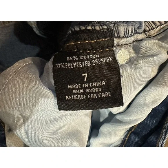 NWT OG Oyster Guy Distressed Skinny Leg Stretch Blue Denim Jeans Junior's Size 7 - Picture 13 of 15